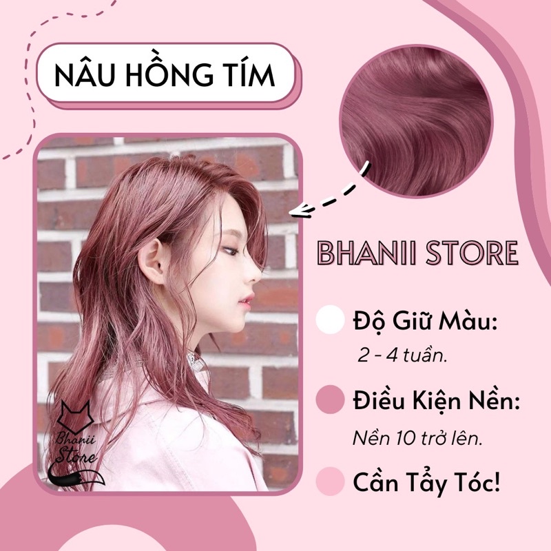 Thuốc nhuộm tóc Nâu Hồng Tím bhanii store