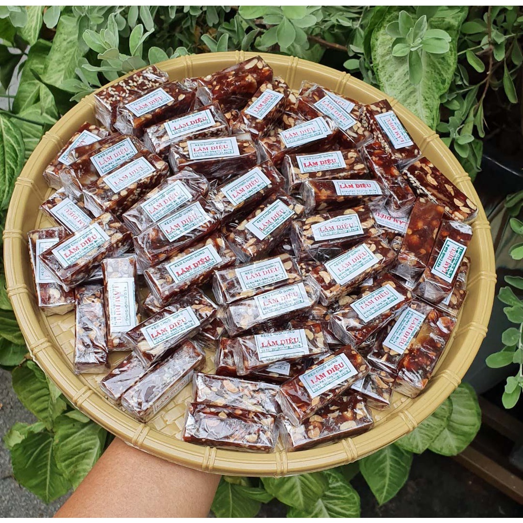 1 Kg kẹo chuối tươi gừng đậu mè lâm diệu- đồ ăn vặt-tết-ăn vặt-bánh mứt tết