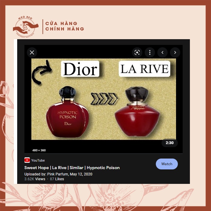 🐈𝒎𝒆𝒐𝒃𝒆𝒐𝒕𝒉𝒐𝒎𝒕𝒉𝒐🐈 Nước hoa nữ Sweet Hope La Rive mẫu 5/10ml