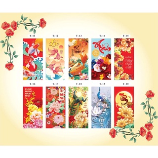 Xấp 10 bao lì xì 2024 giấy c150 bóng, bao lì xì tết