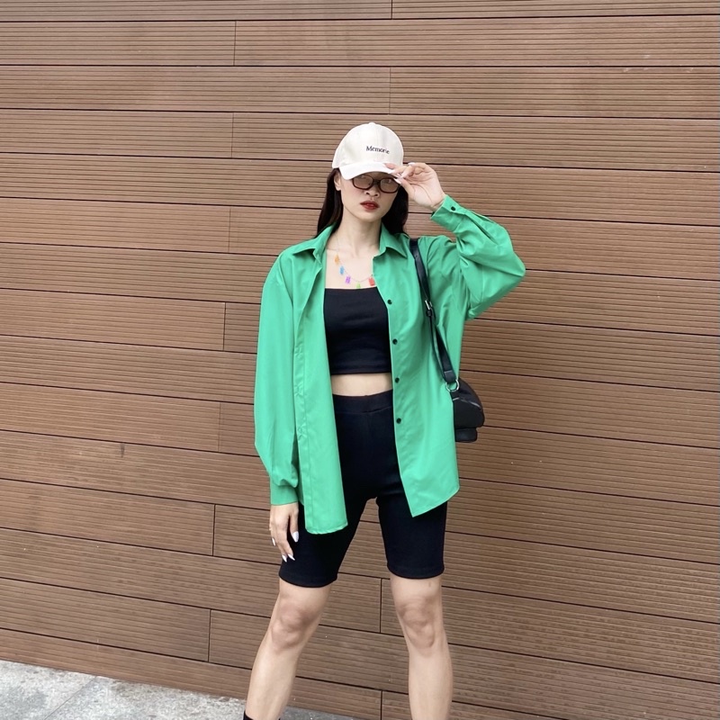 Áo sơmi form rộng tay dài kate oversize - Audrey Studio
