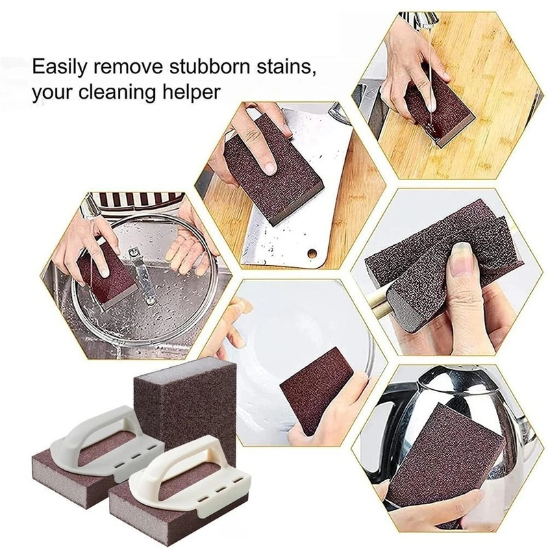 Miếng Bọt Biển Có Tay Cầm Bằng Nhựa Để Chà Rửa Nhà Bếp Tiện Dụng