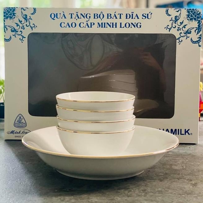 [GIAO GRAB-NOW] BỘ BÁT DĨA SỨ CAO CẤP MINH LONG - HÀNG KM VINAMILK