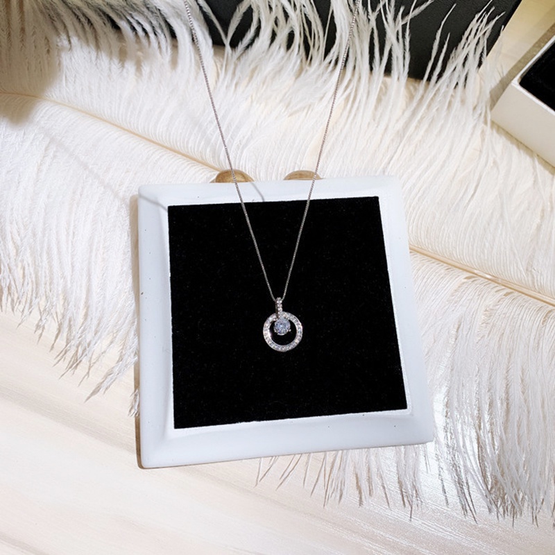 Vòng cổ hợp kim đính đá zircon phong cách thời trang 2 màu tùy chọn