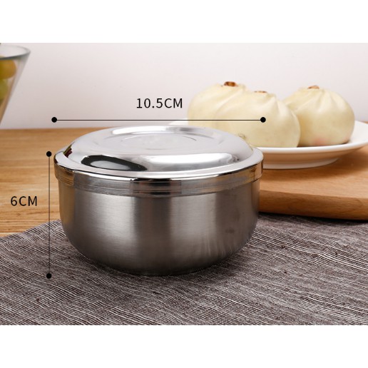 Bát Inox 2 Lớp Có Nắp Chống Nóng Hàn Quốc