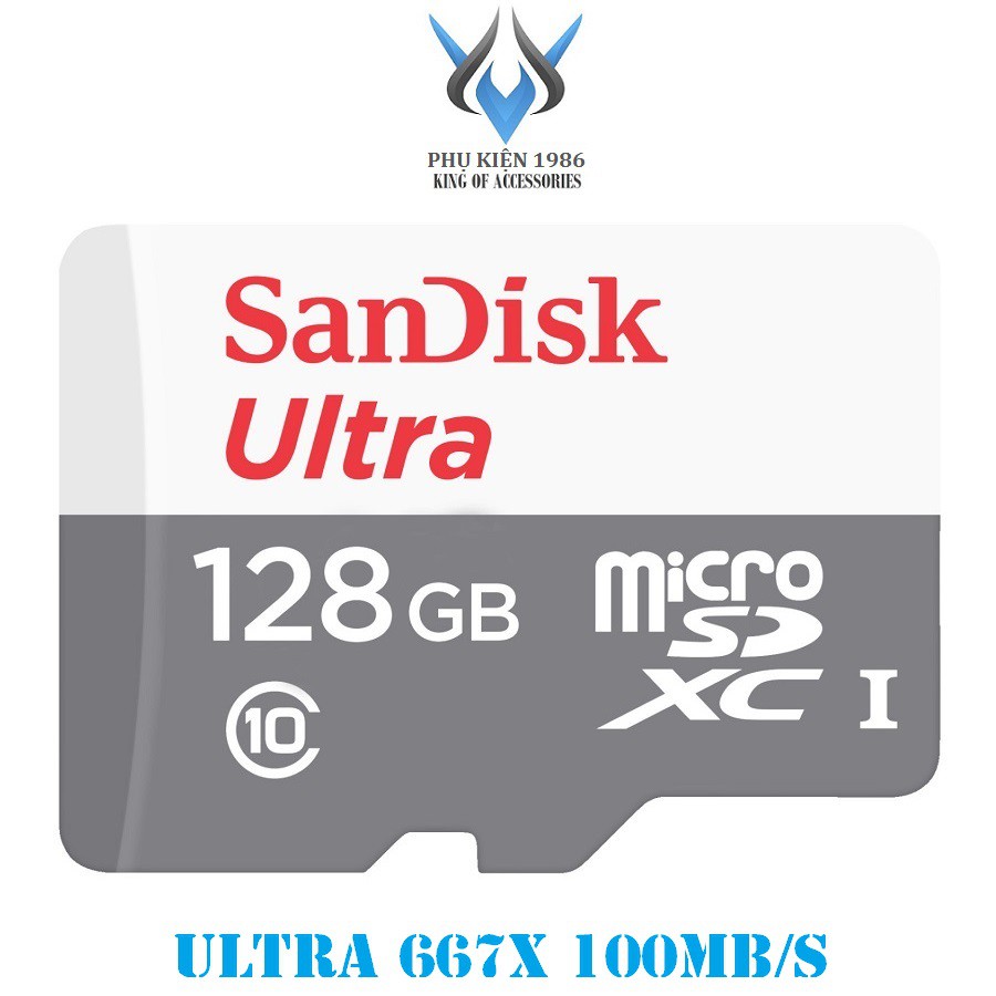 Thẻ nhớ MicroSDXC SanDisk Ultra 32GB / 64GB / 128GB 667x 100MB/s - New Model (Xám)