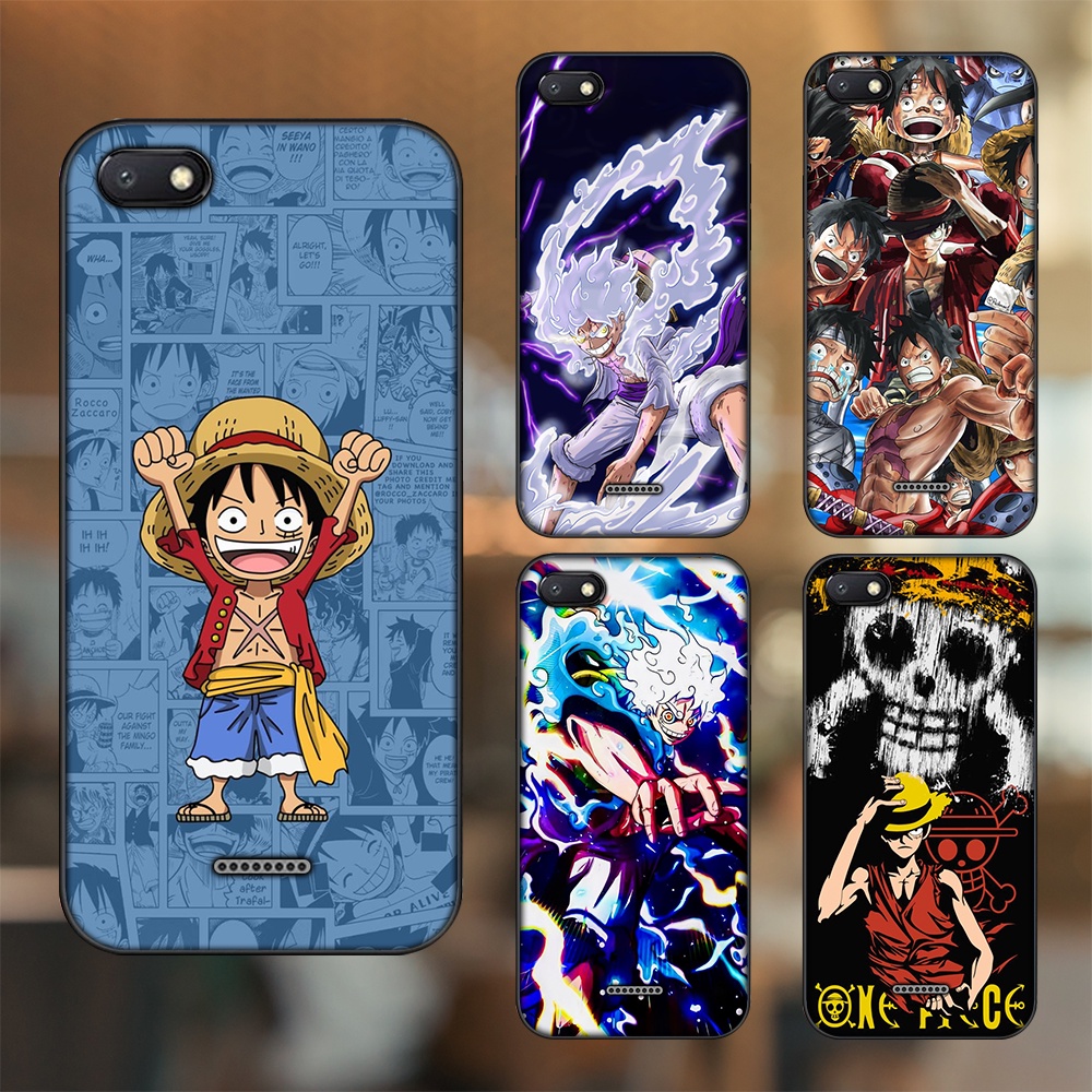 Ốp lưng Xiaomi Redmi 6A viền đen in hình Luffy One Piece