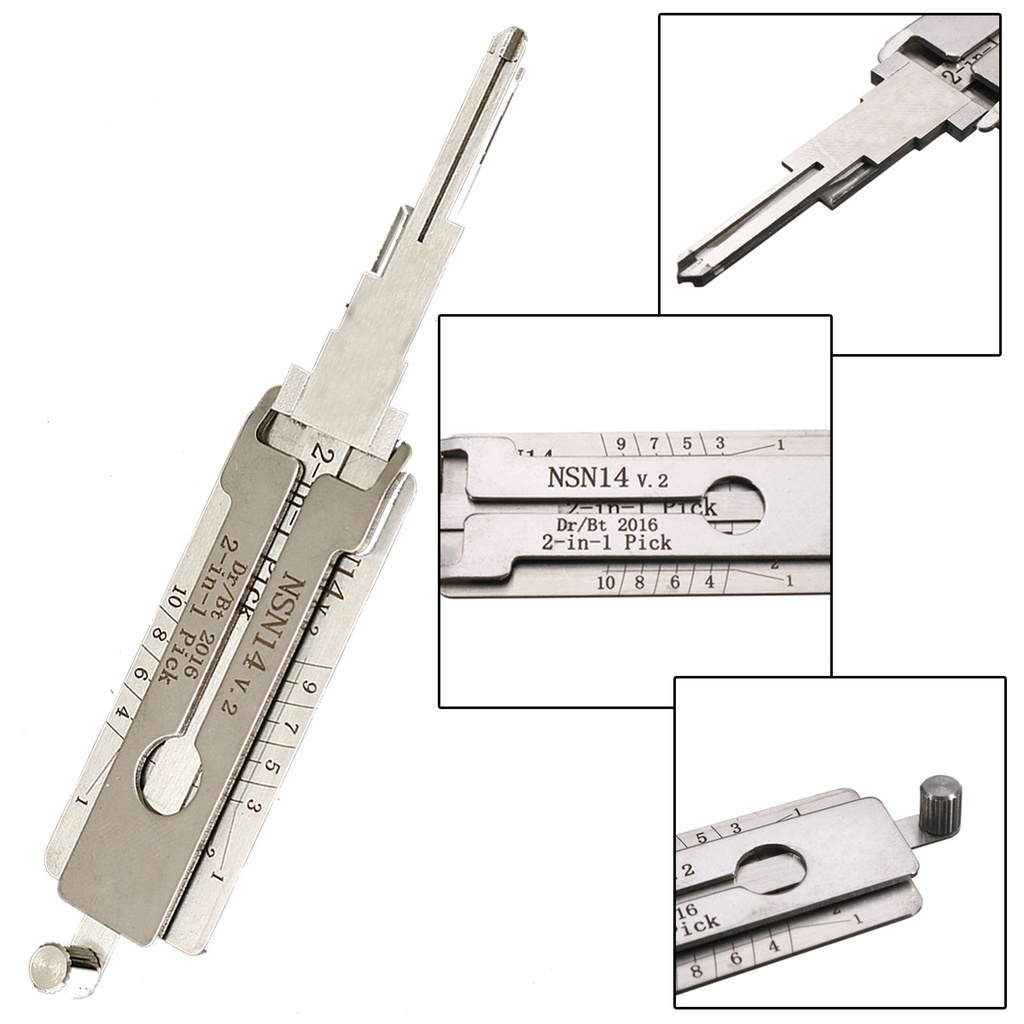 Dụng Cụ Mở Khóa Cửa Xe Hơi 2 Trong 1 nsn14 dr / bt Bằng Thép Không Gỉ