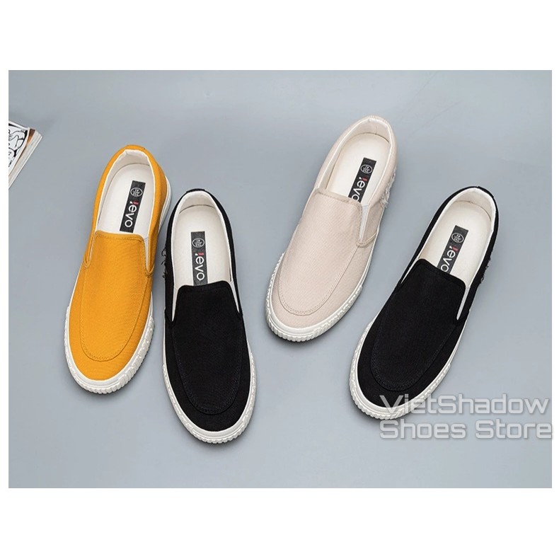 Slip on nam LEYO - Giày lười vải nam "rách" - Vải thô 3 màu đen, be và vàng  - Mã SP A1107 | BigBuy360 - bigbuy360.vn