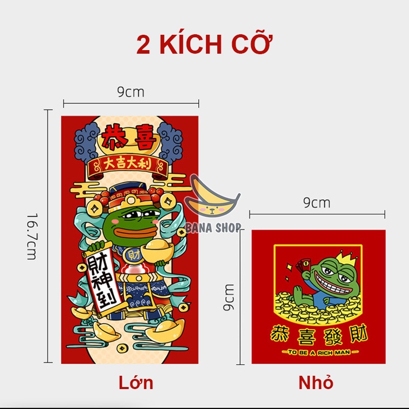 Bao lì xì năm mới ếch xanh Pepe siêu bựa cho vozer