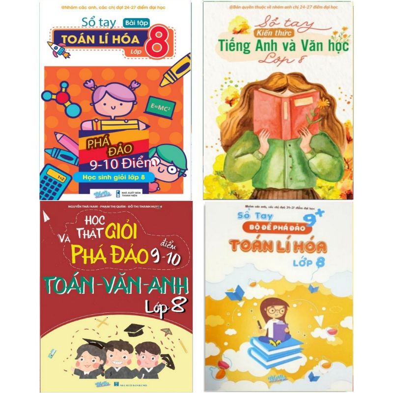 Combo 4 cuốn sổ tay lớp 8