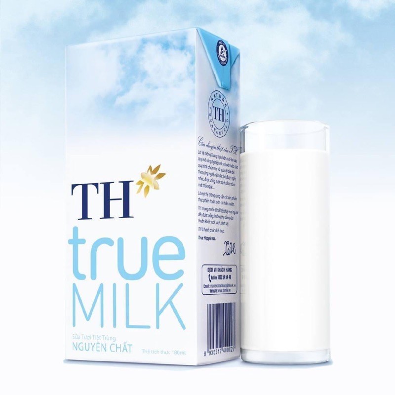 [tang them 2 hop] 1 thùng 48 hộp sữa tươi tiệt trùng của TH TRUE MILK loại 180ml