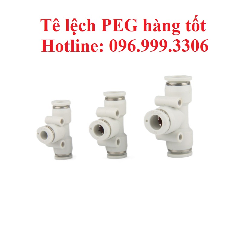|HÀNG XỊN| Tê thu PEG màu trắng loại tốt, tê giảm PEN, T chuyển đổi hai đầu ống khí nén, phun sương giá sỉ