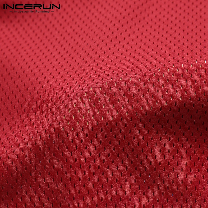 Áo croptop INCERUN cổ tròn tay ngắn thoáng khí thời trang cho nam