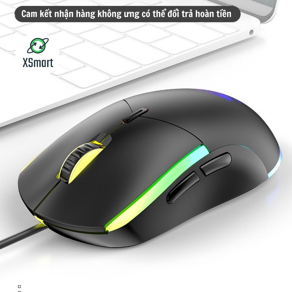 Chuột Máy Tính Có Đèn Led Đổi Màu V7 Gaming Mouse, Chỉnh DPI, Siêu Bền, Kết Nối Laptop PC, Sử Dụng Đèn Quang Học