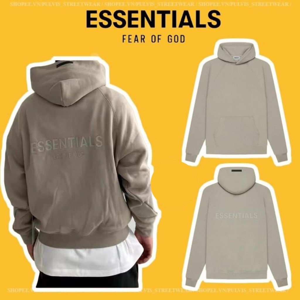 Áo nỉ hoodie Essentials In cao su nổi , áo nỉ bông unisex nam nữ AN209