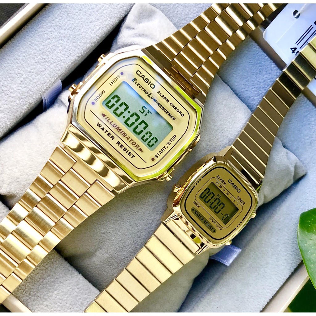 Đồng Hồ Nam Casio A168 Full Gold - FULLBOX