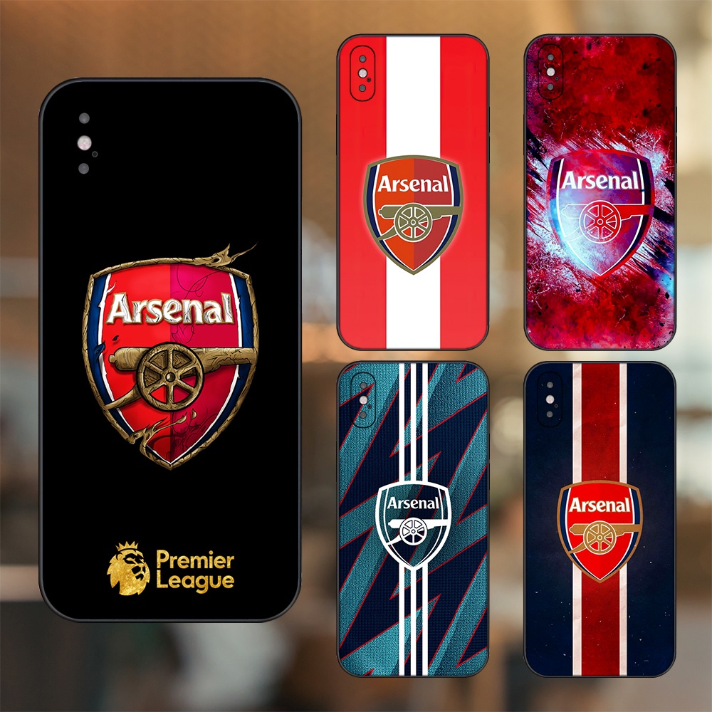 Ốp lưng iPhone X, Xs dẻo đen cạnh vuông in hình Arsenal FC