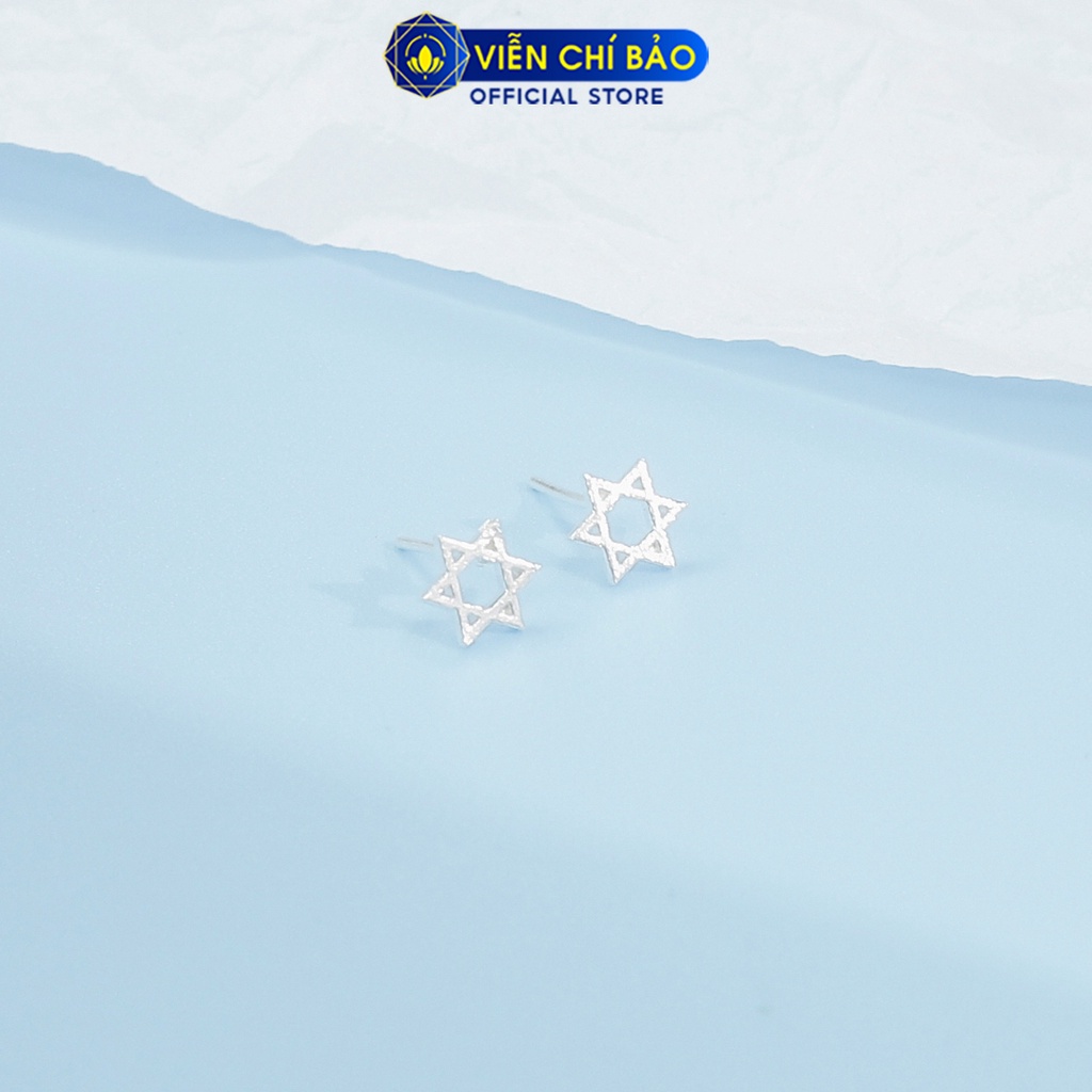 Bông tai bạc nữ hình ngôi sao chất liệu bạc 925 thời trang phụ kiện trang sức nữ thương hiệu Viễn Chí Bảo E092