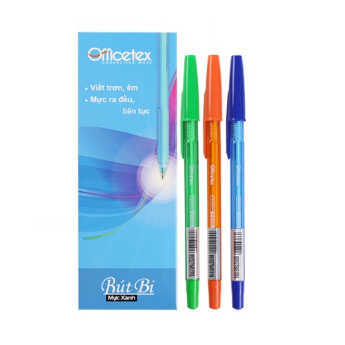 Hộp 24 Cây Bút Bi Mực Xanh Officetex - OT-BP009BU - 8935276452104