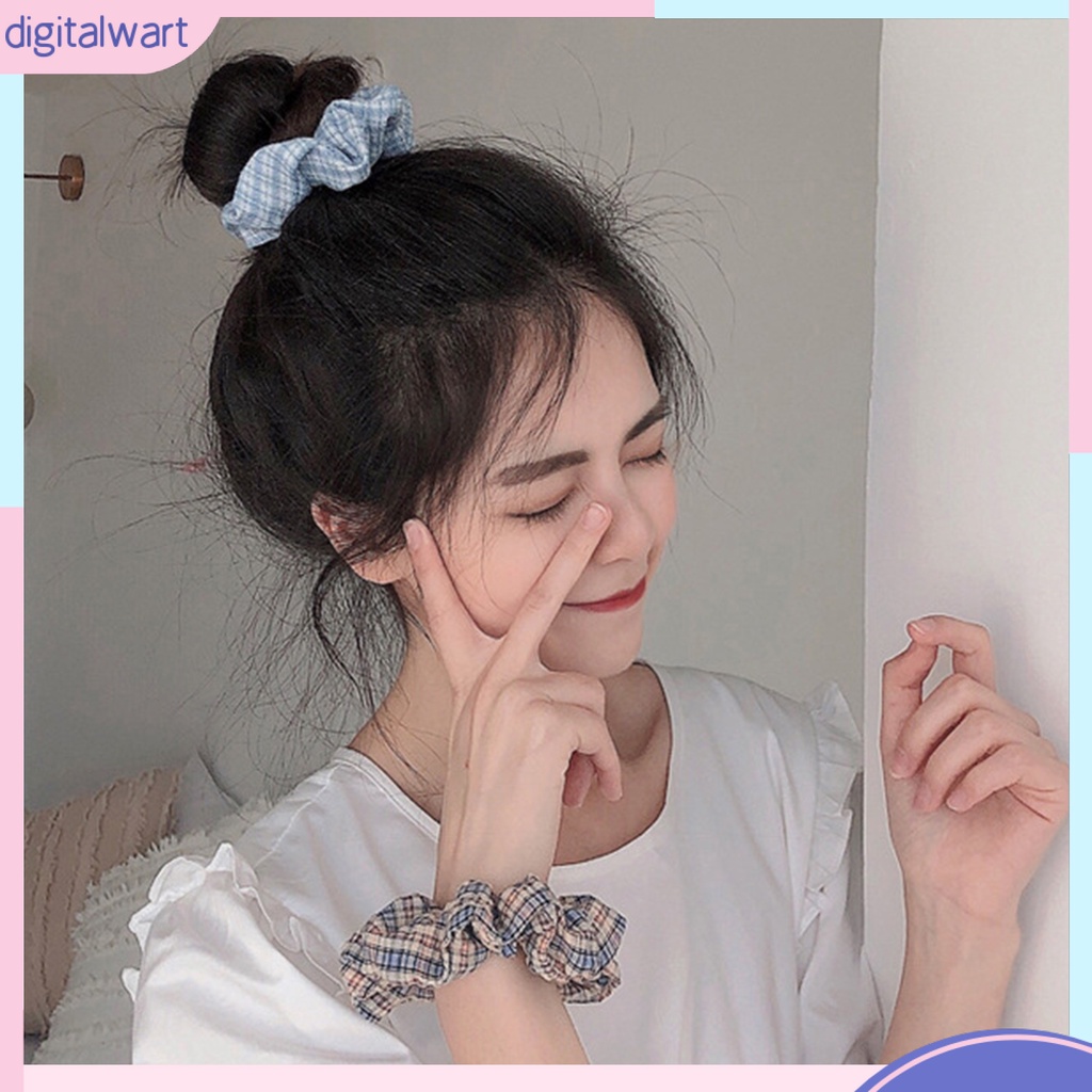 Dây Buộc Tóc Họa Tiết Ca Rô Phong Cách Hàn Quốc Dành Cho Nữ