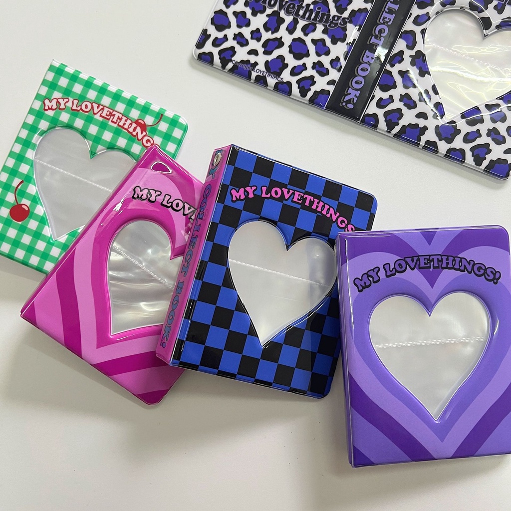 Album đựng ảnh 3inch họa tiết da báo có khung hình tim dễ thương độc đáo