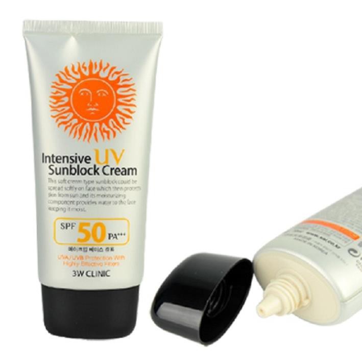 Kem chống nắng [Dùng Là Mê -Hàng Auth] Kem chống nắng 3W Clinic Intensive UV Sunblock Cream SPF 50 PA+++ 70ml