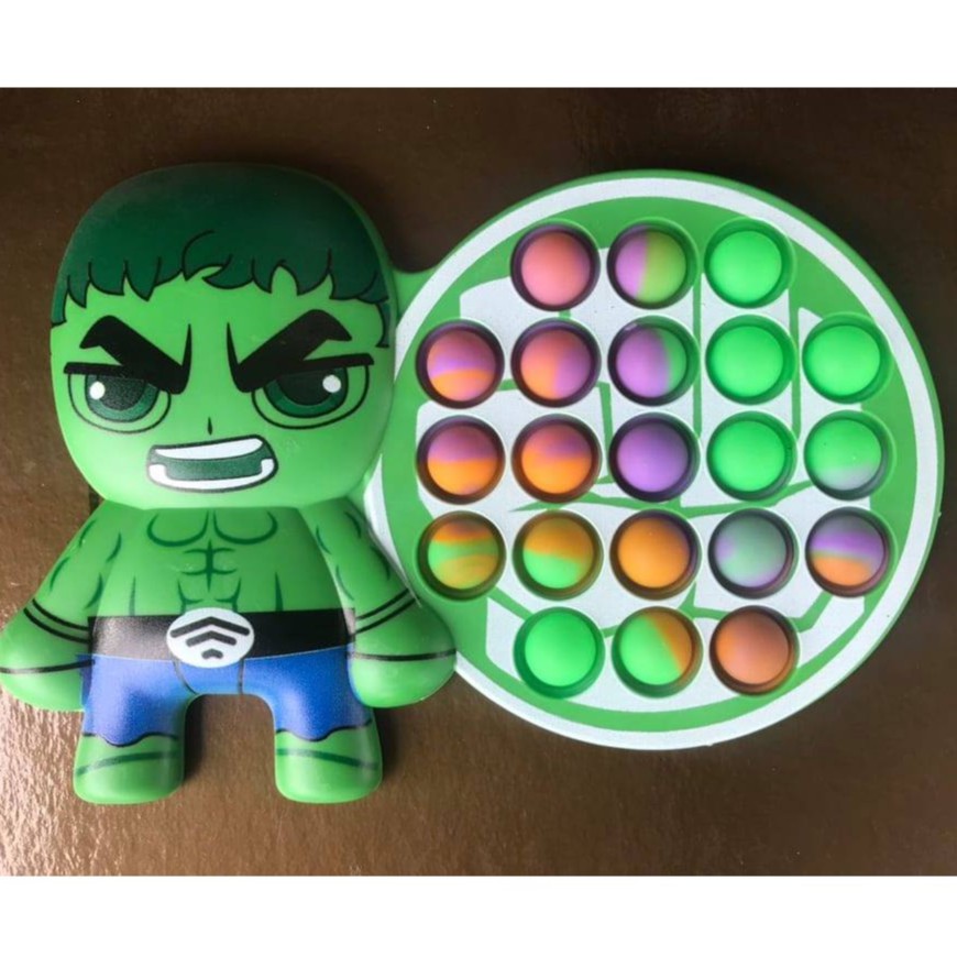 Ready Stock Đồ chơi ấn bong bóng vui nhộn Board Game Pop it Push bubble Fidget siêu nhân hulk Temo Toys