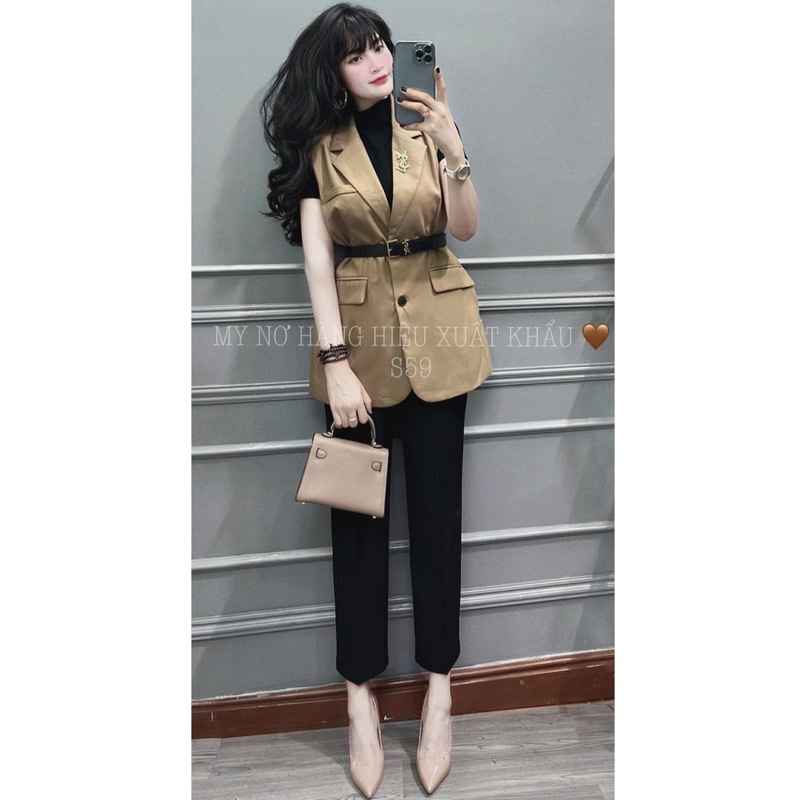 ÁO VEST SÁT NÁCH KÈM ĐAI YSL . CHẤT TUYẾT MƯA QC L1 A