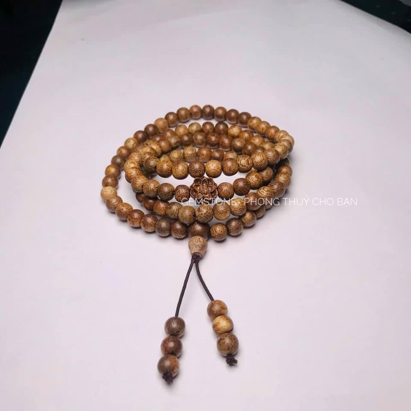 Chuỗi Trầm Hương 108 Hạt  6mm- 8mm, Chuỗi Trầm Hương Tốc Thiên Nhiên May Mắn, Bình An