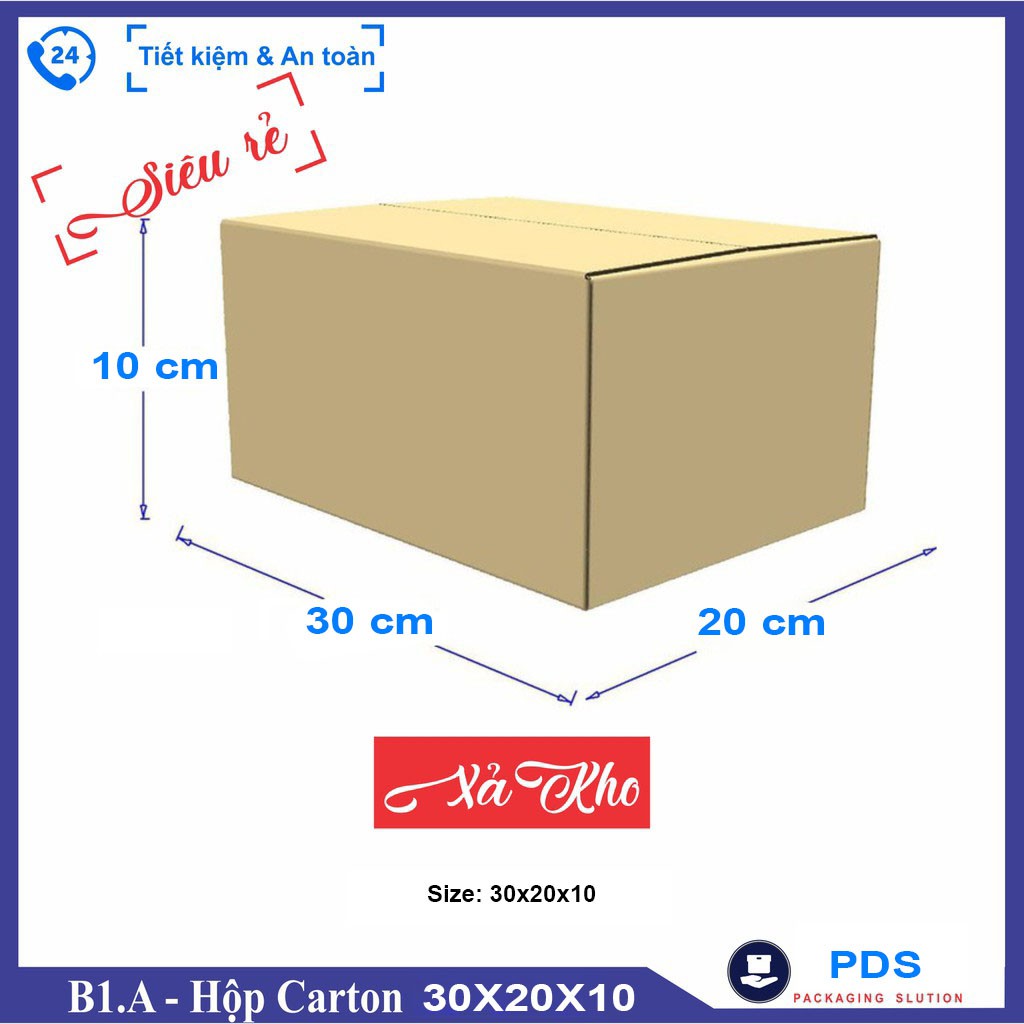 sỉ: combo 10 Hộp Carton 30x20x10 - Thùng Giấy Carton Đóng Gói SP