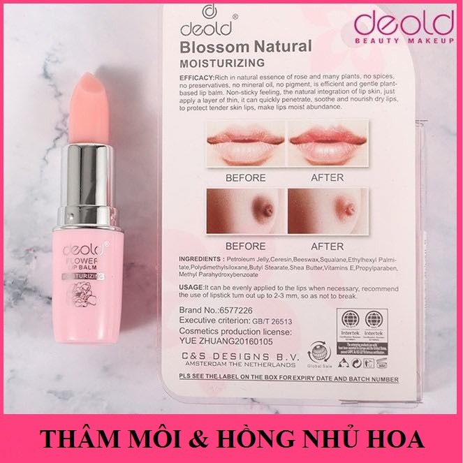 Son dưỡng tri thâm môi và làm hồng nhũ hoa deold Flower Lip Balm 3.3g