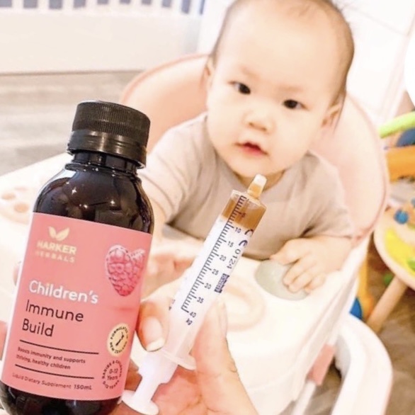Siro tăng đề kháng Harker Herbals hồng vị mâm xôi giúp bé ăn ngon - Harker Immune Build cho bé từ sơ sinh