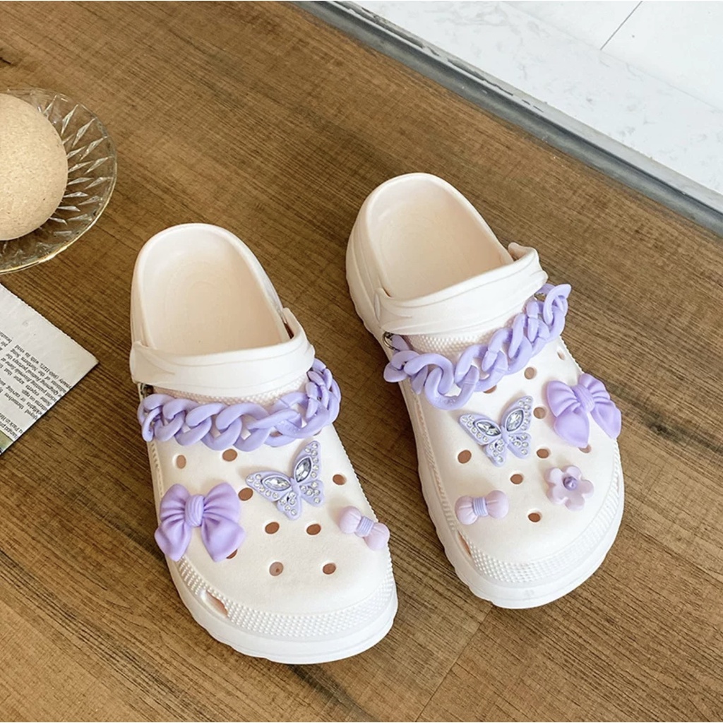 [Có sẵn] Bộ hình gắn dép Pastel 3D - Sticker gắn dép Crocs siêu dễ thương