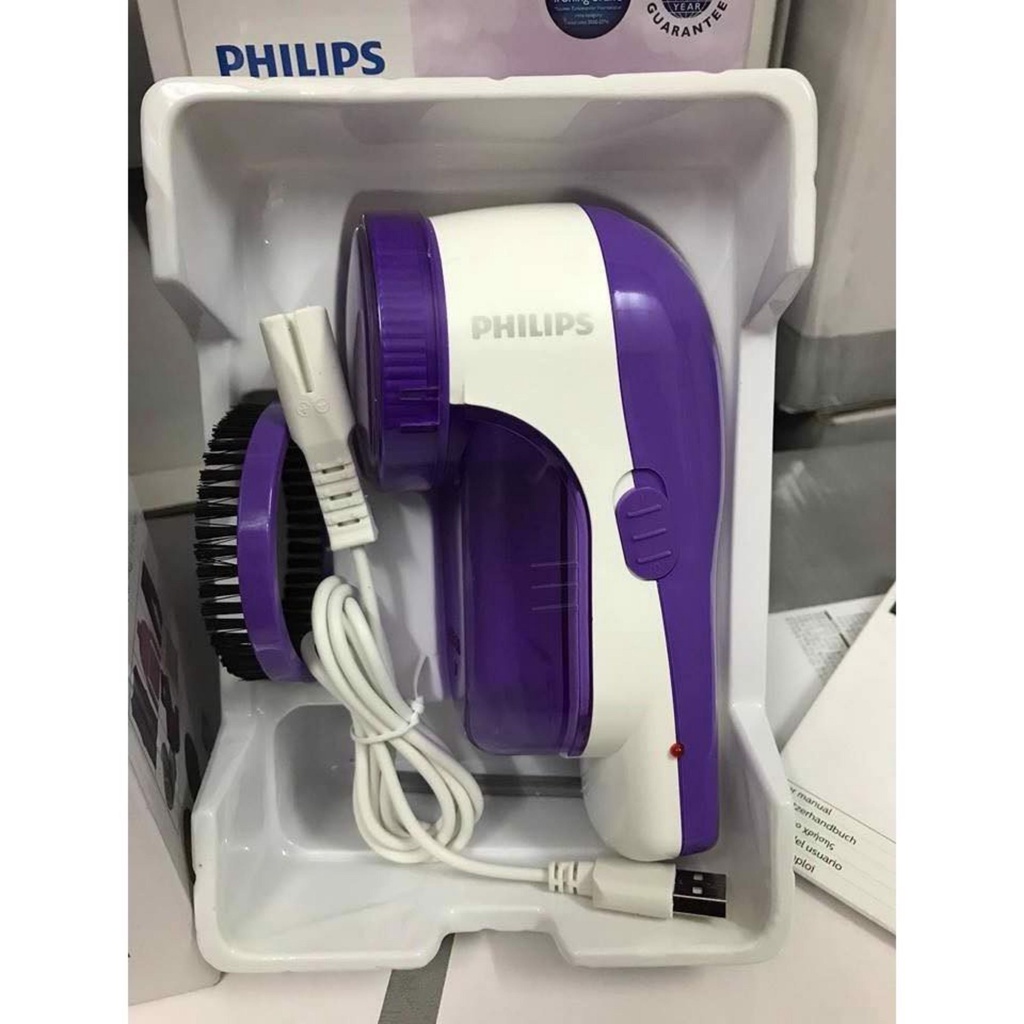 Máy cắt lông xù Philips GC027 màu tím, cắt lông xù quần áo, vải nhập khẩu chính hãng