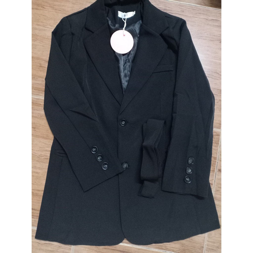 (Hàng Đẹp)Ảnh thật 6 hình cuối-HC368.Áo blazer dáng dài thắt đai thời trang Hàn Quốc | BigBuy360 - bigbuy360.vn