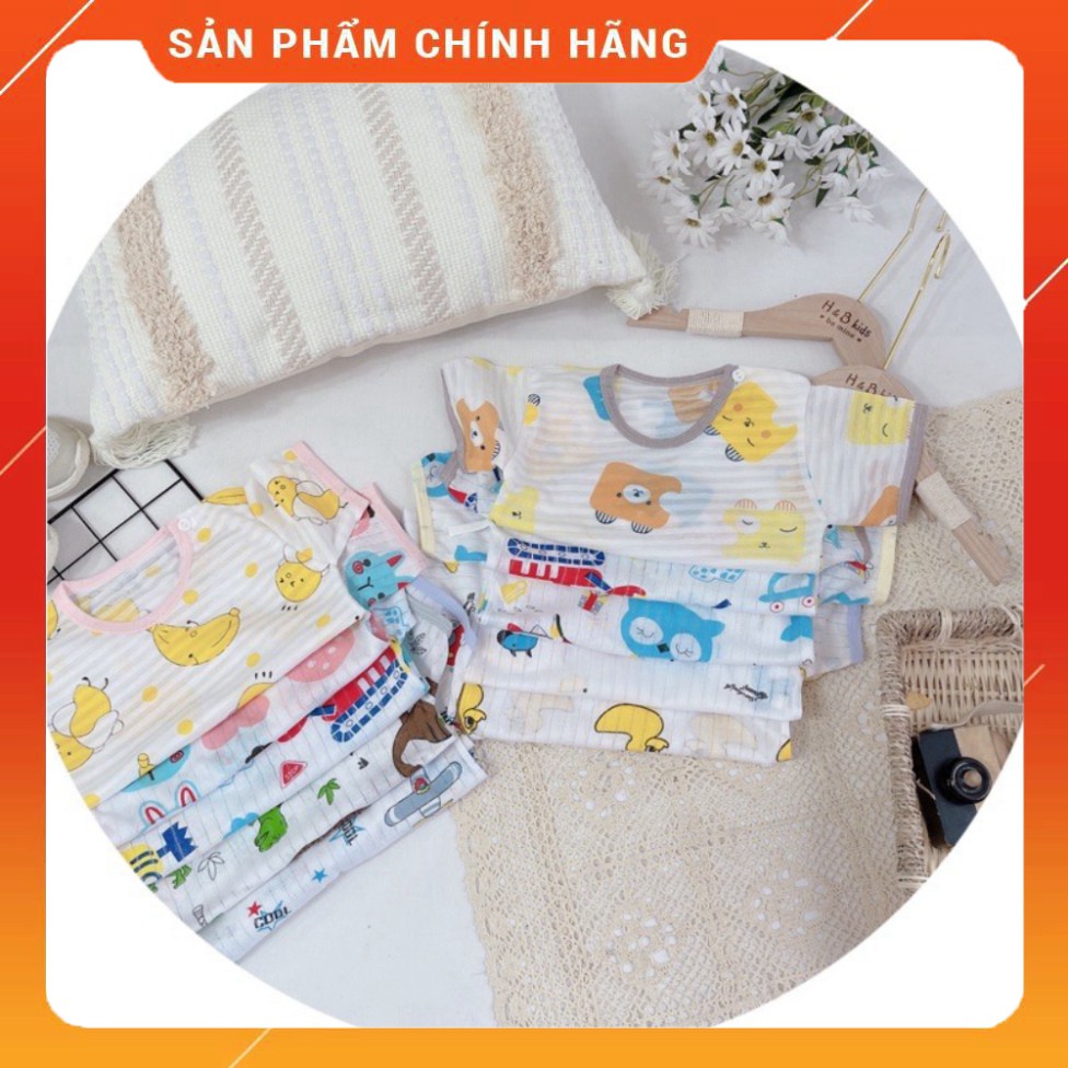 [Mã FADI5K245 giảm 5K đơn 0đ] Bộ Cộc tay cotton giấy bé trai bé gái sơ sinh 5-15kg Chất lượng