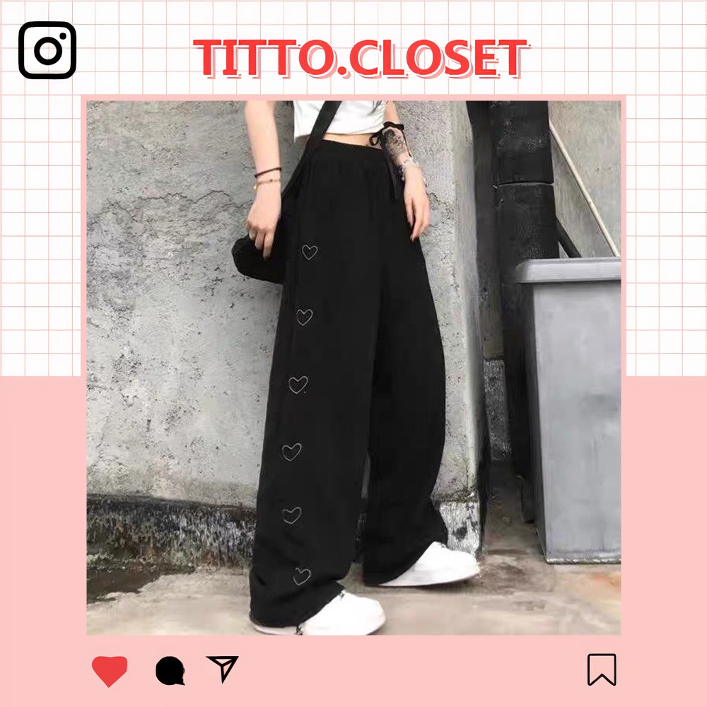 Quần Jogger Nỉ Trái Tim Mặc Được 2 Kiểu - Titto Closet