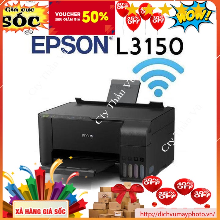 Máy in màu đa chức năng Epson L3150 L3250 mới 100% đầy đủ tính năng in scan copy wifi dẫn mực chính hãng INECO