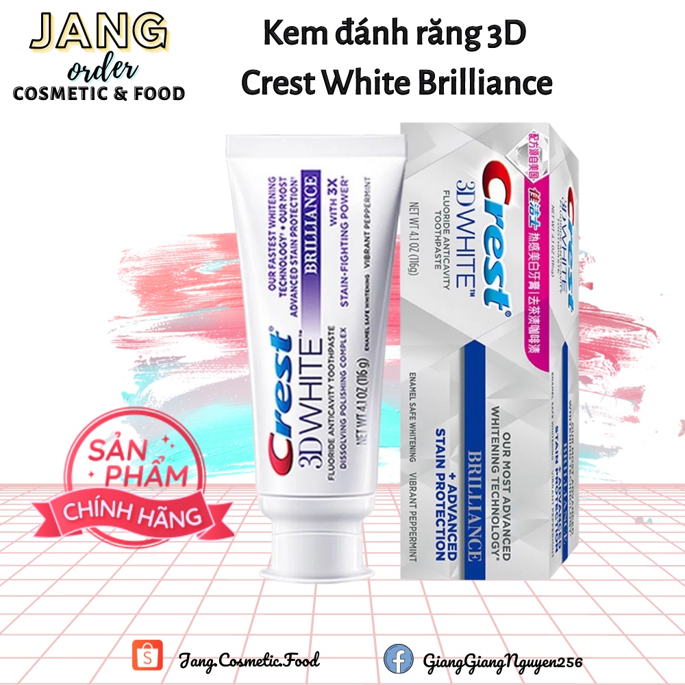 [Jang.CF] Kem đánh răng 3D Crest White Brilliance