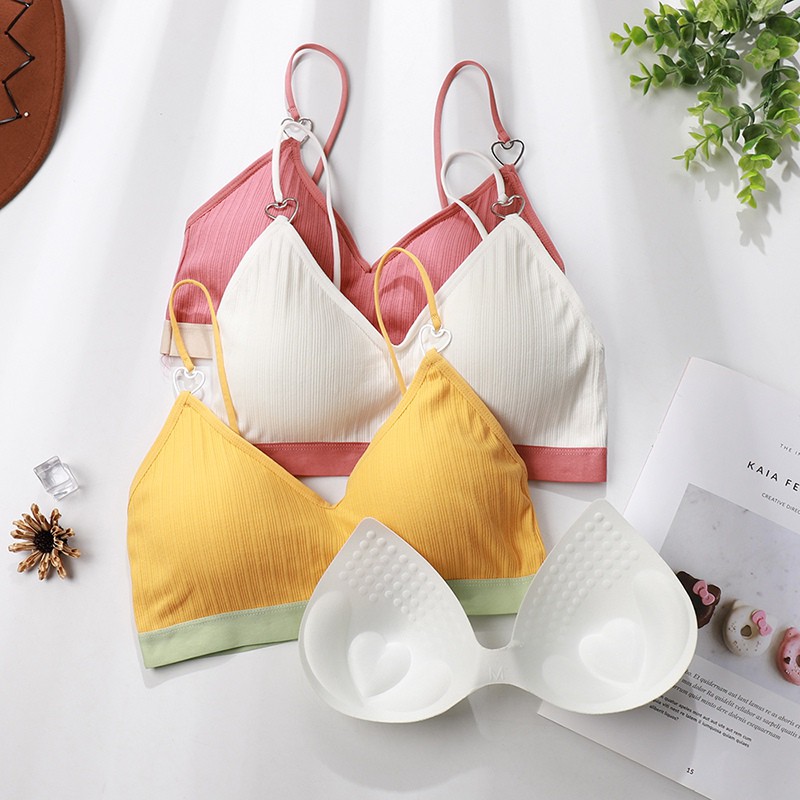 Áo ngực hai dây không đường may có miếng đệm mút thời trang