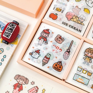 Lẻ 1 tờ sticker size 8x8cm mẫu mã dễ thương ~10 hình dán | candylab.official