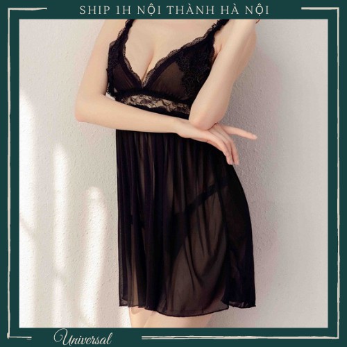 Bộ Váy Ngủ Ren Xuyên Thấu Thiết Kế Kiểu Âu Mỹ - Đồ Ngủ Sexy UNIVERSALXXX - DNS32