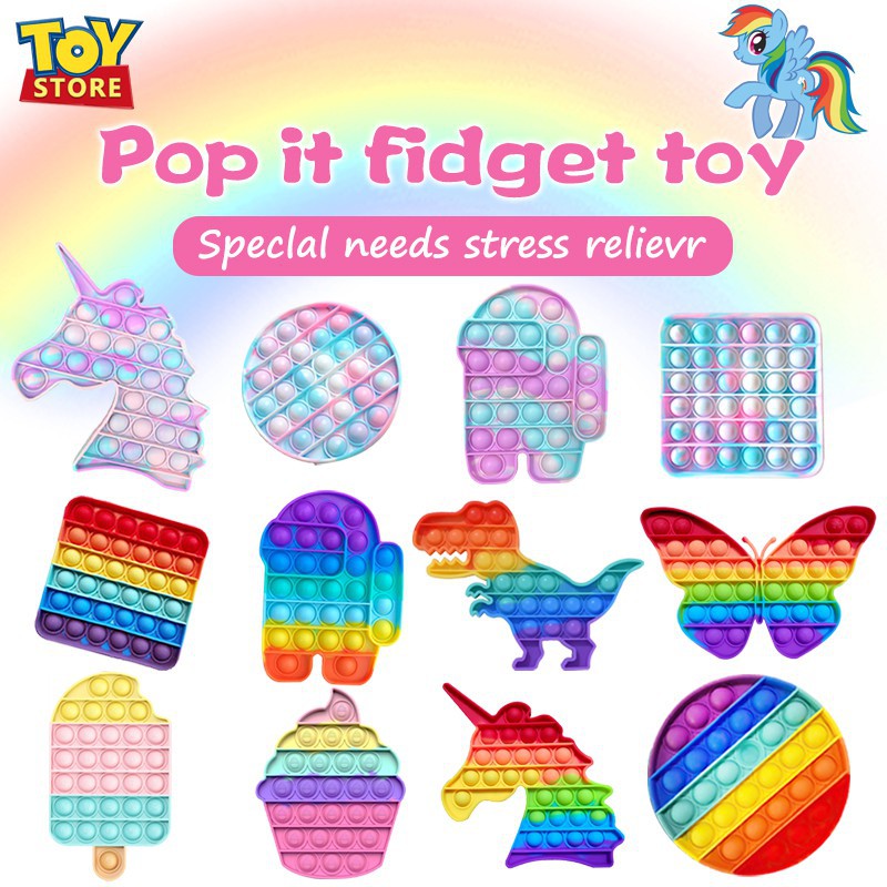 Pop it fidget toy Đồ chơi giải trí thông minh, giảm căng thẳng hiệu quả cho người lớn, trẻ em