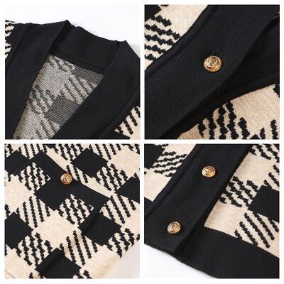 Áo Cadigan Len Kẻ Ô Fom rộng | BigBuy360 - bigbuy360.vn