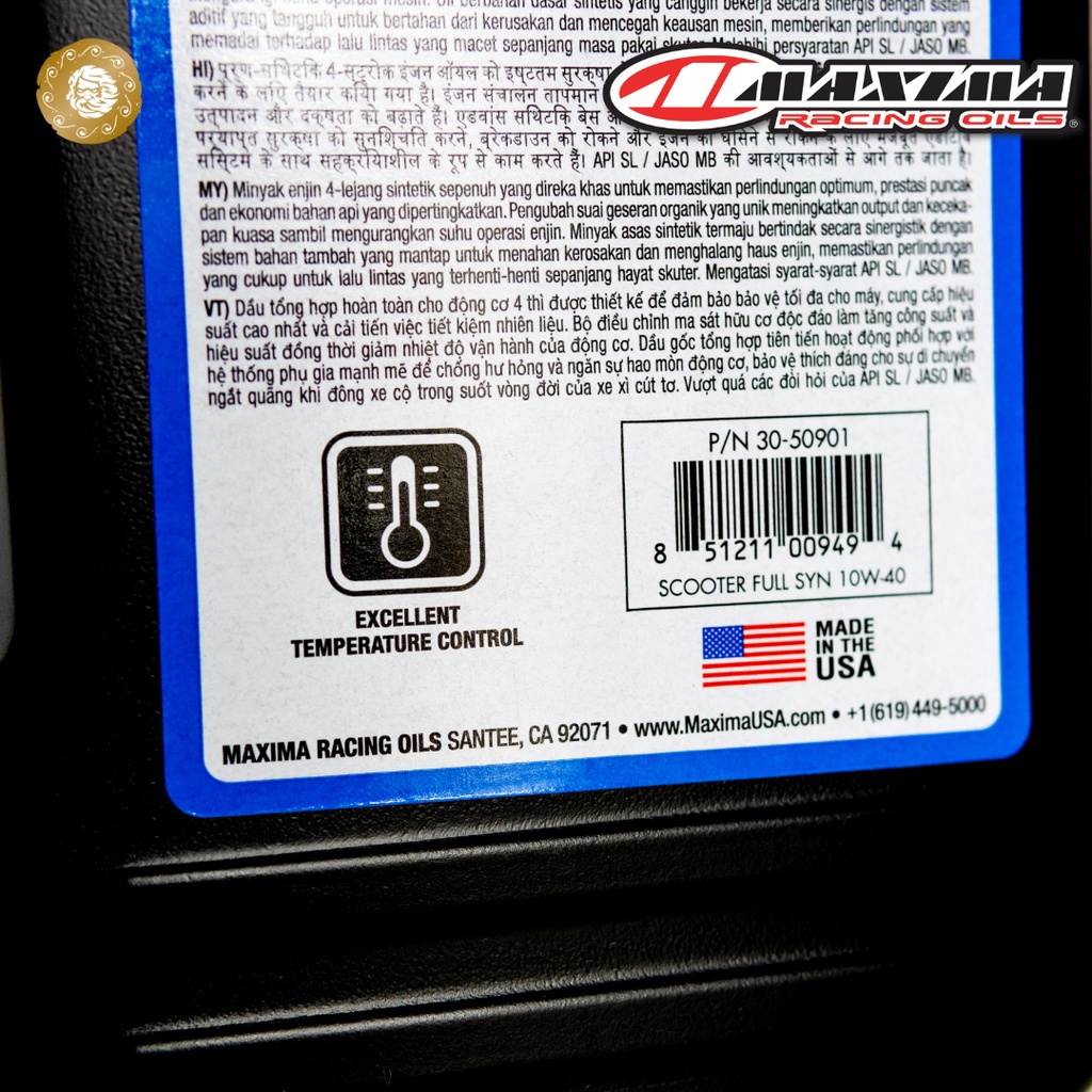Dầu nhớt xe tay ga Maxima Scooter Full Sync 10W40