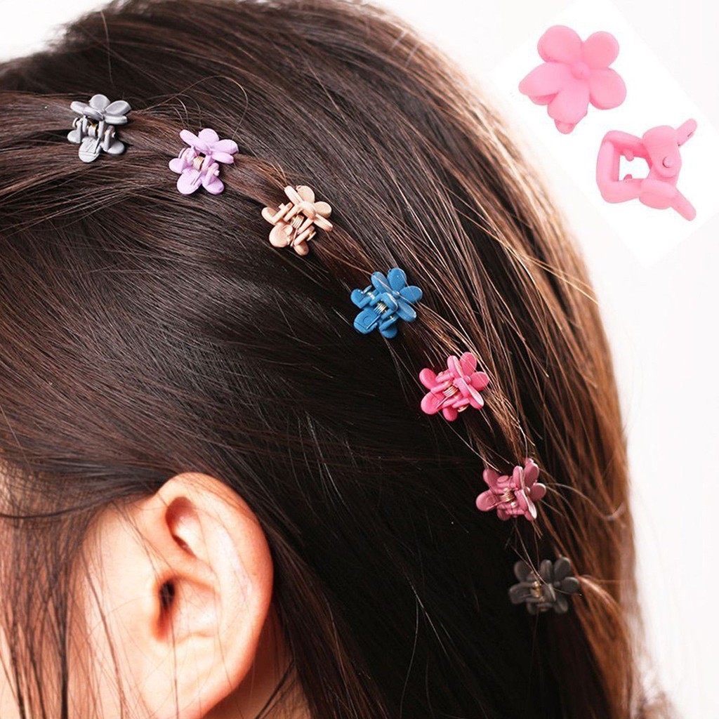 Túi 10 kẹp tóc càng cua mini mix nhiều màu xinh xắn dễ thương phong cách Hàn Quốc cho bé yêu