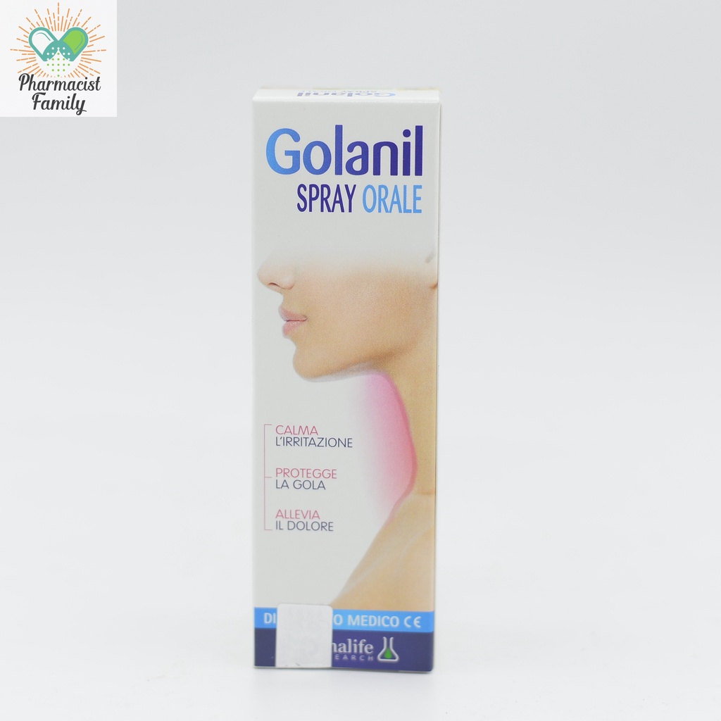 [Chính hãng] [Italy] Golanil Spray Orale - Xịt họng giúp giảm nhanh triệu chứng ho, nóng rát họng- 30mL