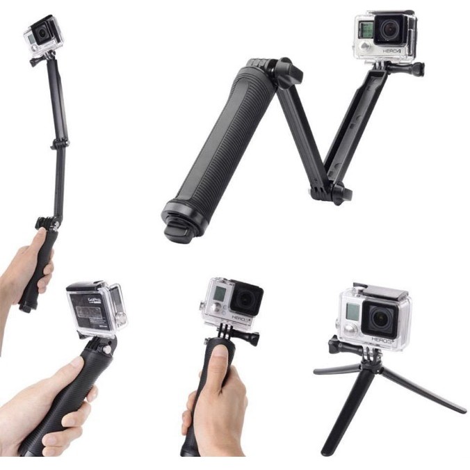 gậy selfie camera hành trình, gậy 3 way monopod dành cho gopro, Sjcam, Eken, Xiaomi và các loại camera hành trình