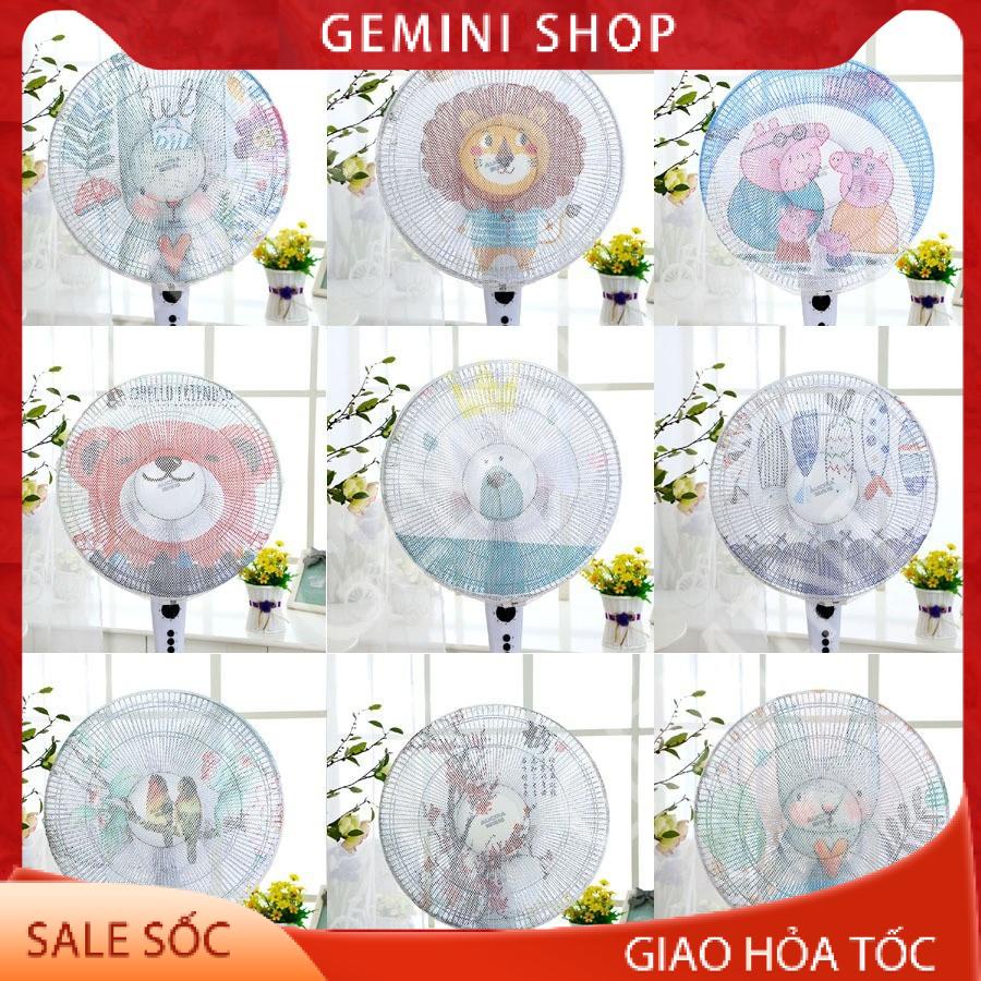 Lưới Vải Bọc Lồng Quạt Máy Có Dây Rút An Toàn Cho Bé Mẫu Hoạt Hình Dễ Thương LBQ GEMINI SHOP